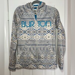 Burton Women’s WB Peak Hoodie Medium Fair Isle Fleece Lined Full Zip